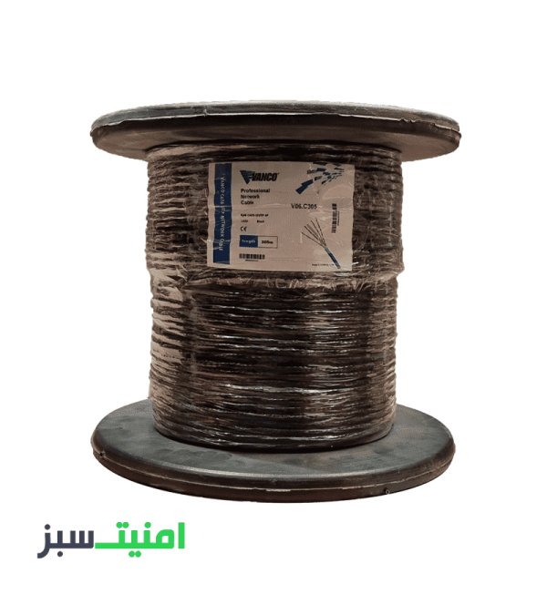 خرید کابل شبکه CAT6 UTP ونکو Vanco با تست چنل حلقه 305 متری